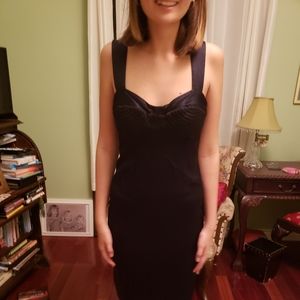Little black satin dress